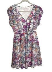 Lush Mini Dress Short Sleeve Watercolor Floral