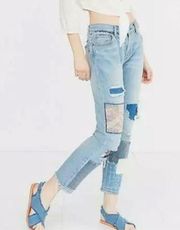 Urban Outfitters BDG Patchwork Distressed Destroyed Low Rise Boyfriend Jeans 26