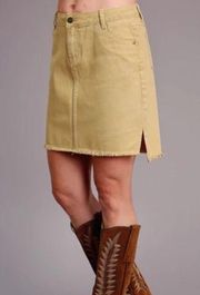 Stetson Womens Gold 100% Cotton Above the Knee Skirt Size 8