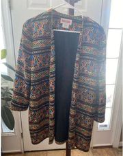 Women's vintage Maggy London Silk Blazer Size 14 Black Multicolor