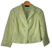 Piazza Sempione Made In Italy Light Green Tweed Blazer Jacket Size 40