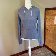 Alternative Apparel Blue Drawstring Long Sleeve Hoodie Medium