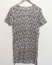 Fossil Short Sleeve Geometric Crewneck Shift Dress