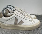 VEJA Womens T2 White Leather Lace Up Sneakers US Size 8/EUR 39