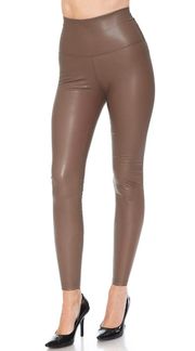 Tan Faux Leather Leggings