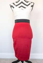 Hommage Red and Black Pencil Dress Sz Small