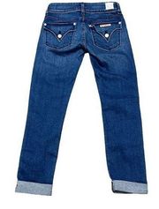 Hudson Women's Ginny Straight Flood Cuff Dark Wash Stretch Denim Jeans Size 24