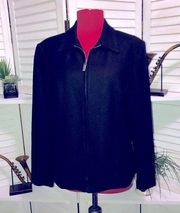 Sag Harbor black zippered elegant wool jacket coat blazer sz 12