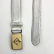 Ralph Lauren Vintage White Leather Belt Monogram Logo