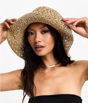 NWT Revolve x  Straw Basket Weave Bendable Floppy Sun Hat