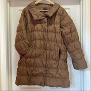 EILEEN FISHER Brown Puffer Coat Size Medium