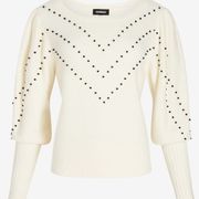 NWT Chevron Beaded Blouson Sleeve Sweater express Womens size XL sequin disconti