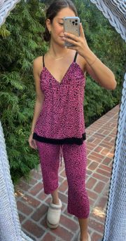 hot pink cheetah pajama set sz s