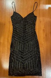 Black Sequin Mini Dress