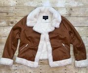 Haute Monde Faux Fur and Suede Look Jacket