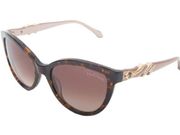 Roberto Cavalli Kuma Brown Tortoise Sunglasses Gold Rhinestone Snake + Case