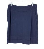 CAbi Skirt Women's Size 8 Lido Tiered Straight Pencil Navy Blue Side Pockets