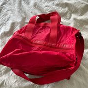 Lesportsac 90's Ripstop Nylon Red Weekender Bag duffel