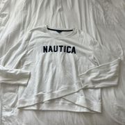 Nautica White Crewneck Embroidered Logo Patch