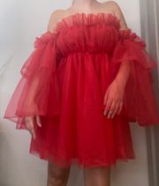 Boutique Red Tulle Dress