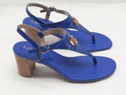 Lauren Ralph Lauren Wescott II Shoes Women Size 5.5 Blue Leather Heeled Sandals