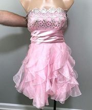 Masquerade Pink Sequin Formal Prom Dress 5/6 Quinceanera Tulle Poofy