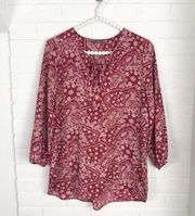 {West Kei} Bandana Boho Print Blouse