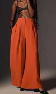 High-Rise Pleated Palazzo Pants, Size 6