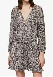 NEW AllSaints Kaylee Misra Snake Skin Playsuit 6