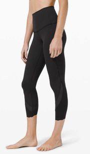 Lululemon Wunder Under Crop High-Rise *Roll Down Scallop Full-On Luxtreme 23" Black