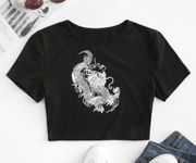 Dragon print crop tee