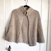 Vintage Doncaster Wool Mohair Angora Knit Sweater Cape Toggle Closure Pockets OS