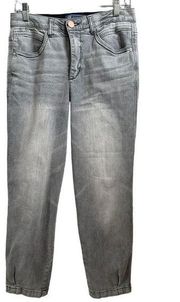 Democracy Jeans Women's Ab Solution Cropped Gray Denim Distressed Size 6