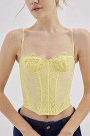 Urban Outfitters Pale Yellow Corset Top