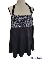 Jaclyn Smith Size 14 Polka Dot Halter Swim Dress with Tie in Back