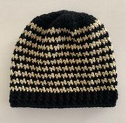 Handmade by me crochet houndstooth beanie black and white cozy warm
