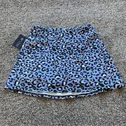 NEW ONZIE PURPLE LEOPARD PRINT SPORTY TENNIS SKIRT SZ S/M