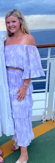 Purple Tye Dye Two Piece Maxi Set