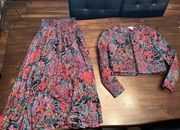 Vintage Compagnie Internationale Express  floral maxi skirt with jacket size 3