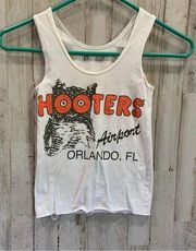 Hooters White Uniform Crop Tank Top Airport Orlando Florida