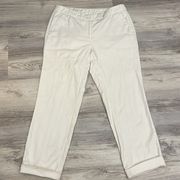 Off White Women's Cropped Pants with Silky Lined Side & Back Pockets Sz 4