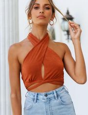 Halter Wrap Crop Top