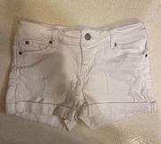 Celebrity Pink white distressed denim shorts size 3/26.