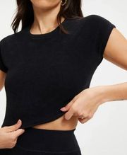 GOOD AMERICAN NWT Terry Crop Top in Black size 5/6