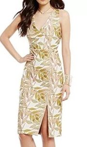 NEW  Yellow Leaf Print Beckham Rib Cut