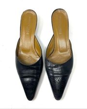 KENNETH COLE, black leather mules, made in Italy, size 7.5