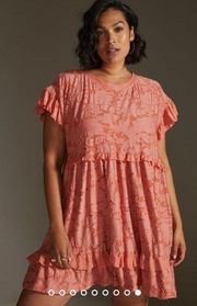 Pink Ruffle Knit Mini Dress XS to medium