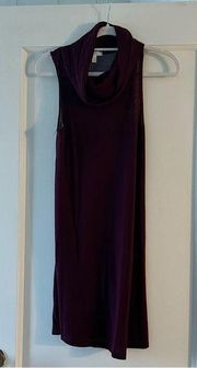 Abound  Maroon Burgundy Red sleeveless cowl mock neck dress XSmall EUC