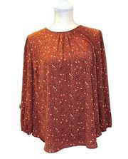 Fun2fun Rust Quarter Sleeve Blouse in Large