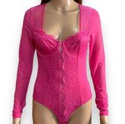 Sincerely Jules Pink Sheer Bodysuit Women’s Size Small